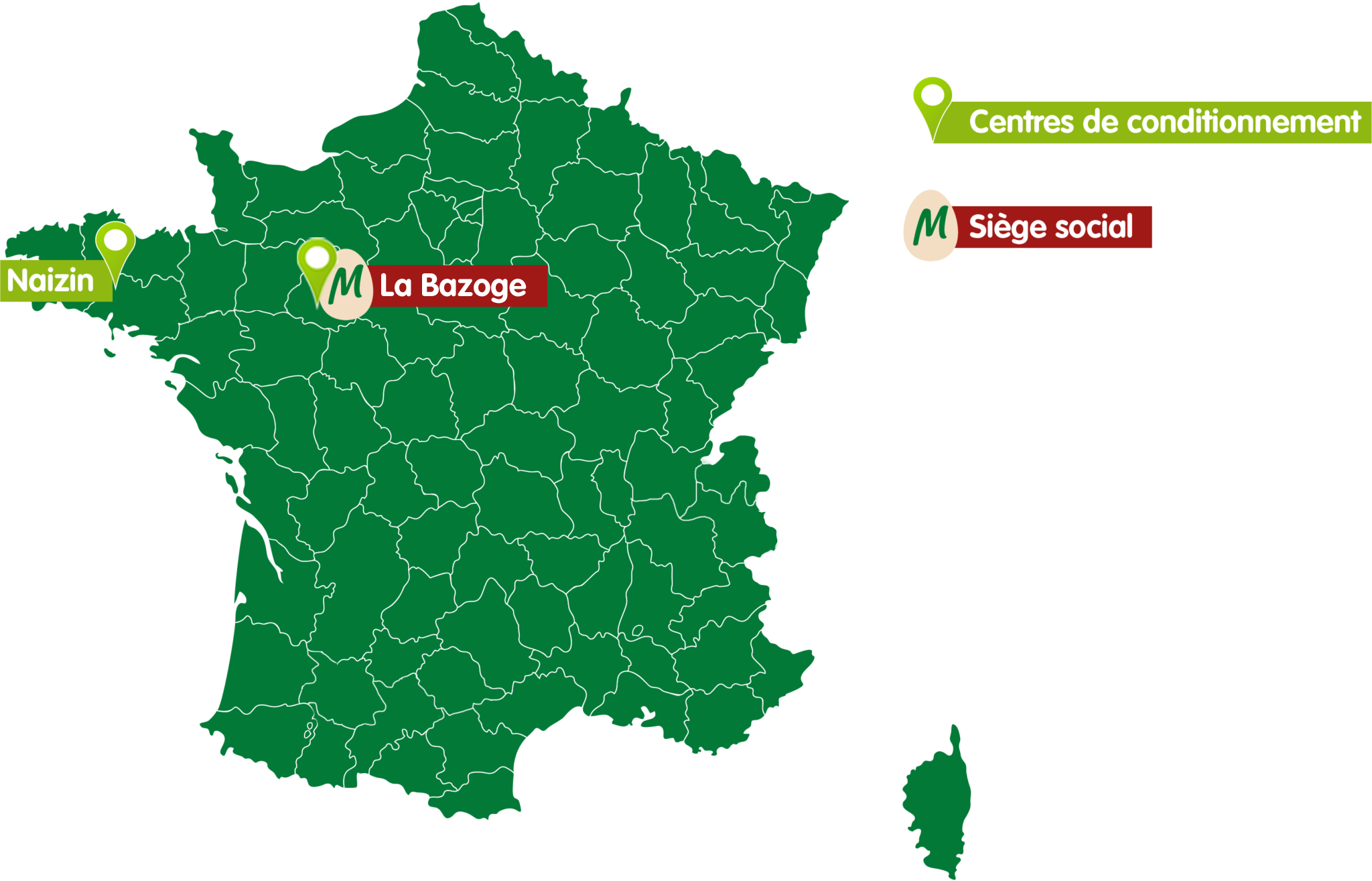 carte france matines 4 Matines - carte centres d'emballage